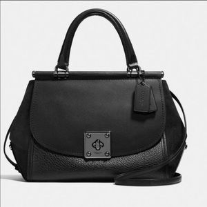 Coach Black Mixed Leather Drifter Carryall Purse